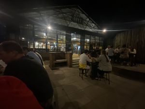 outside seating area   at The River Brewery in Victoria Falls