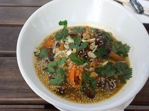 Noodle soup at The River Brewery in Victoria Falls