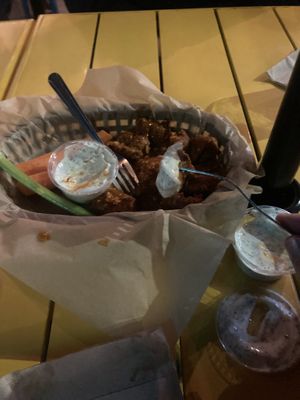 Buffalo wings (partly eaten)  at Green New American Vegetarian in Phoenix