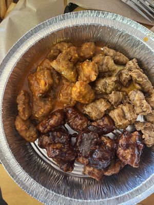 Wing platter-buffalo, honey jalapeño and espresso bbq    at Green New American Vegetarian in Phoenix