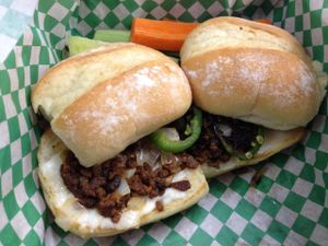 Sloppy Jose sliders: featured during Happy Hour at Green Phoenix (not on the regular menu) at Green New American Vegetarian in Phoenix