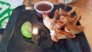 Crab puffs at Green New American Vegetarian in Phoenix