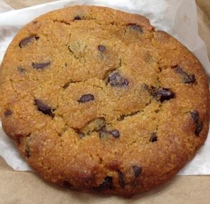 Fresh Baked Chocolate Chip cookie: perfect chewy/crispy combo at Green New American Vegetarian in Phoenix
