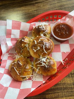 Garlic knots with marinara  at Plant Pizza in Cooper City