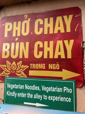 Entrance sign  at Quán Phở Chay anh Hải in Hanoi