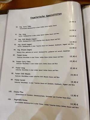 Updated menu in German  at Restaurant Angus in Nideggen