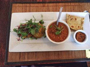 Stuffed potato cakes at The Bean Inn in St Ives