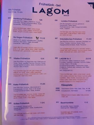 Menu 1 at Lagom. at Lagom in Berlin