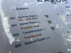 menu  at Lagom in Berlin