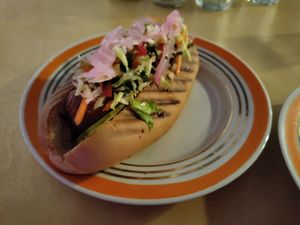 Hot dog with pickles. at 2022_place - Pop Up in Yerevan