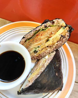 Special onigirazu with tempeh & kimchi at 2022_place - Pop Up in Yerevan