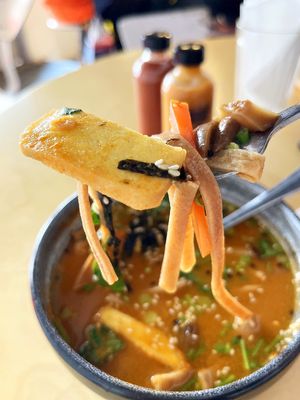 Vegan Ramen Arishta, with tofu slices and nori, soooo yummy!  at 2022_place - Pop Up in Yerevan