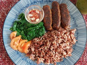 Superfood Grocer cooked frozen quinoa longganisa. Perfect to pair with spicy garlic vinegar at The Superfood Grocer in Quezon City