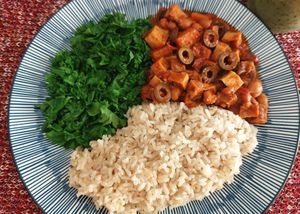 Superfood Grocer cooked frozen callos with added tofu cubes at The Superfood Grocer in Quezon City