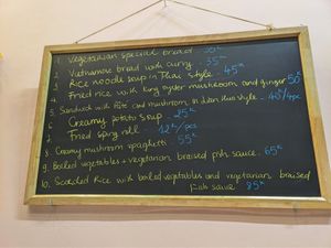 Menu on the day we went at Lian Hua Vegetarian in Hanoi