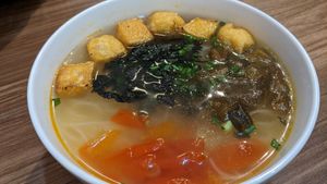 Rice noodle soup #Veganuary at Lian Hua Vegetarian in Hanoi