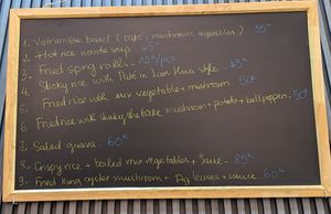 Menu, changes daily. at Lian Hua Vegetarian in Hanoi