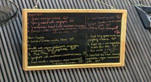 Menu first visit at Lian Hua Vegetarian in Hanoi