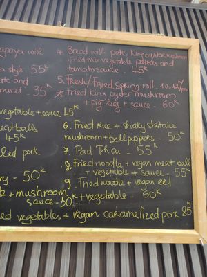 Menu at Lian Hua Vegetarian in Hanoi