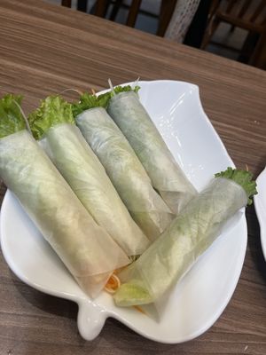 Summer rolls  at Lian Hua Vegetarian in Hanoi