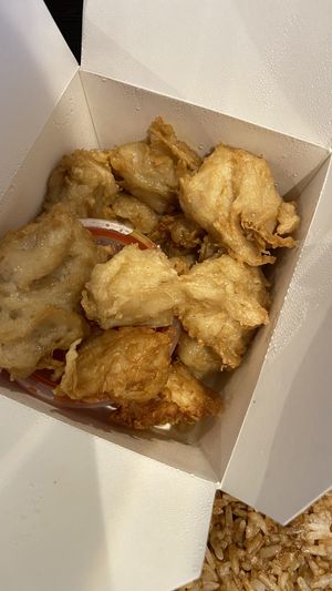 chicken balls with sweet and sour sauce   at Wawin Vegan Chinese in Nottingham