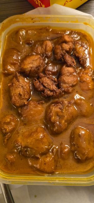 Satay chicken at Wawin Vegan Chinese in Nottingham