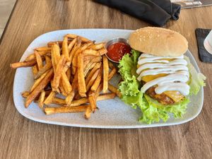 Buffalo chick’n burger  at The Edgy Vedge in George Town