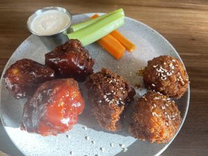 Cauliflower wings- bbq , honey garlic  at The Edgy Vedge in George Town