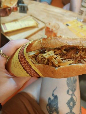 Vegetarian Bahn Mi at Bánh Mì Long Hội in Hanoi