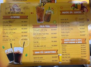 Drink menu  at Bánh Mì Long Hội in Hanoi