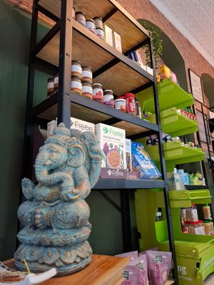 Inside at Sams Meat Free Deli in 