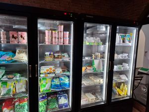 Inside at Sams Meat Free Deli in 