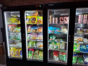 Inside at Sams Meat Free Deli in 