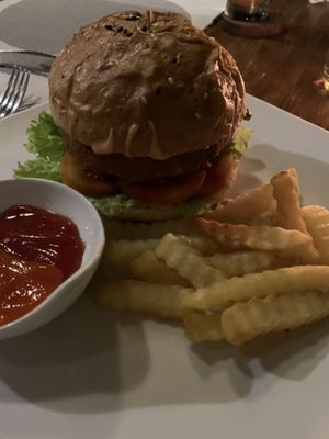 Chickpea burger  at Cepik Villa in Karangasem