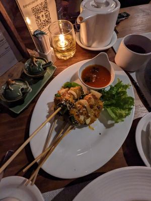 Tofu skewers, so yum!! at Cepik Villa in Karangasem