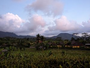 The view at sunset at Cepik Villa in Karangasem