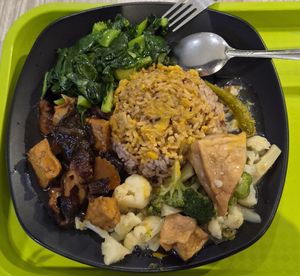 My Buffet choices with brown rice at Vegelicious Jr in Kuala Lumpur