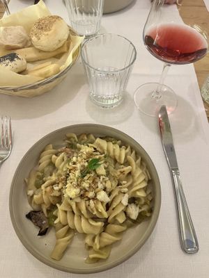 Tortelloni with veggies, sauce, and breadcrumbbs  at Locandina Cappello in Verona