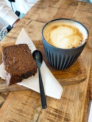 coffee and banana bread at PLANT SHACK - Calpe in Calpe