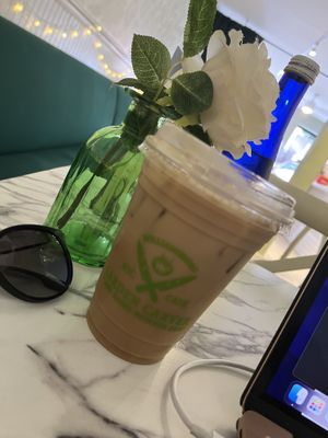 Strawberry latte   at Garden Carver in Brooklyn