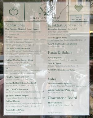 Menu   at Garden Carver in Brooklyn