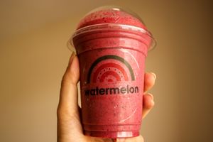 cherries & berries at Watermelon Juice Corner in Aqaba