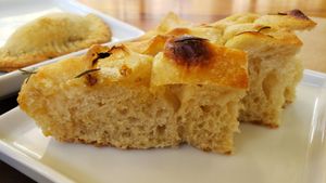 Foccacia (R$8,5). Nothing special. at Matuta Queijaria Vegana in Sao Paulo