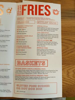 Menu - Fries at Next Level Veggie Grill in Denver