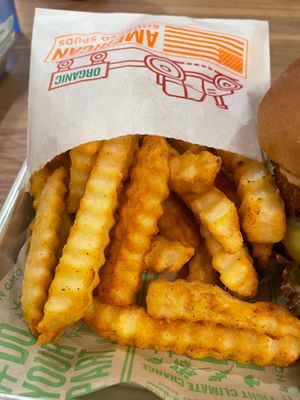 Organic Crinkle Cut French Fries - $5.45 at Next Level Veggie Grill in Denver