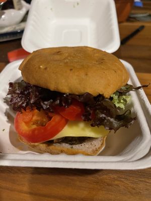 Limited Redwood Truffle Burger (gf)  at Next Level Veggie Grill in Denver