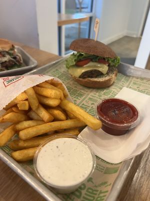 The seasonal summer special - The Redwood Truffle burger   at Next Level Veggie Grill in Denver