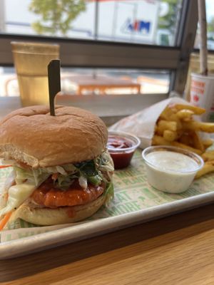 Summer special - smoky BBQ burger   at Next Level Veggie Grill in Denver