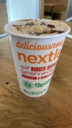 Peanut butter cup shake   at Next Level Veggie Grill in Denver