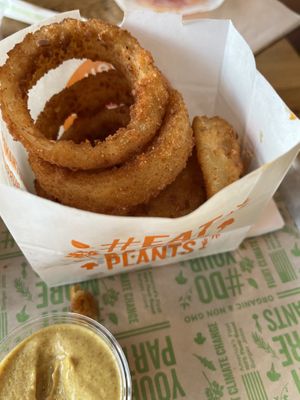 Onion rings  at Next Level Veggie Grill in Denver